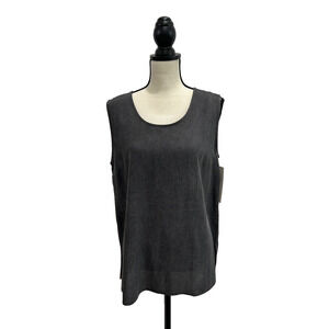 Caroline Rose NWT $140 Women's Charcoal Gray Tank Sleeveless Tunic Top Medium